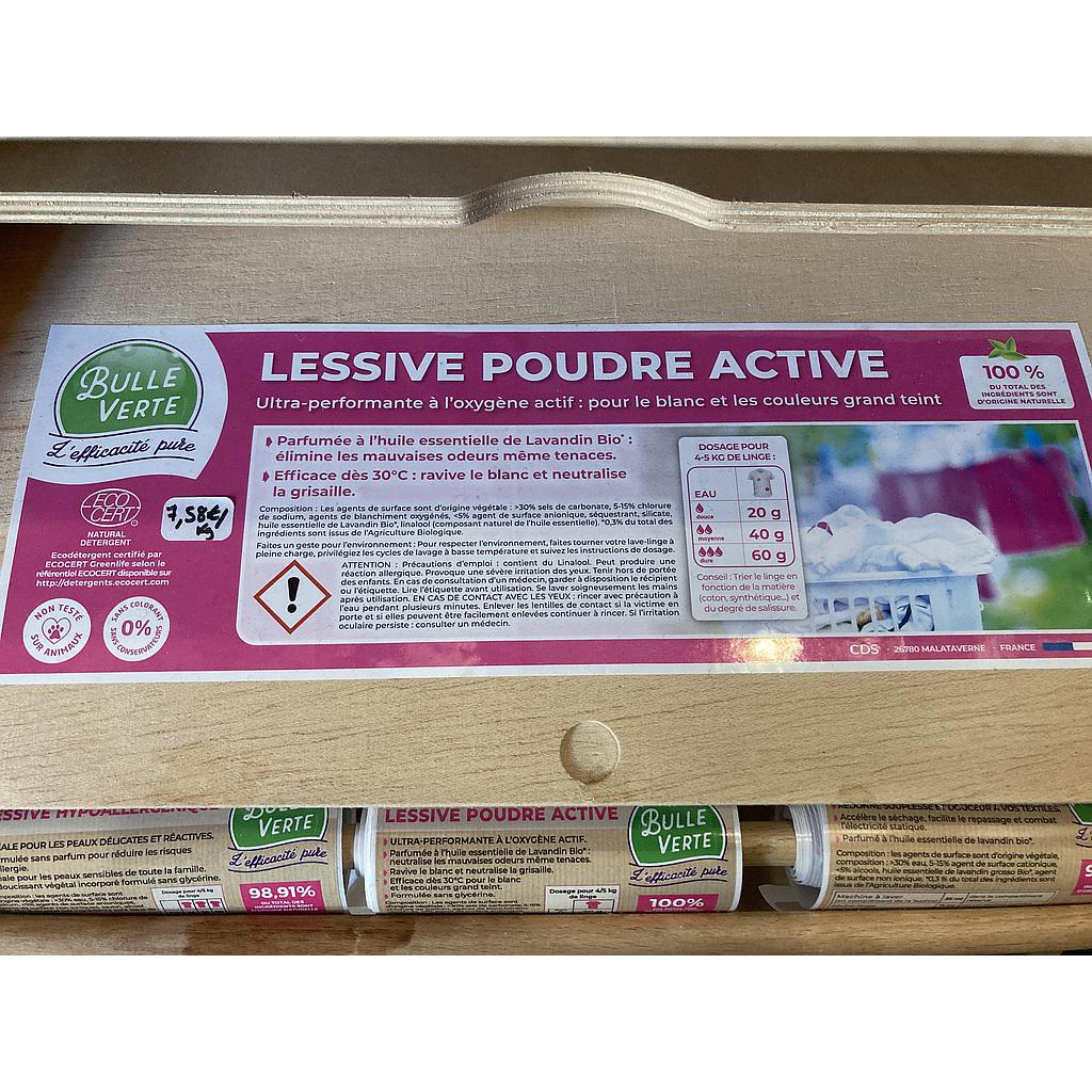 Lessive Poudre Active - Bulle Verte - vrac 1kg - pot plastique consigné